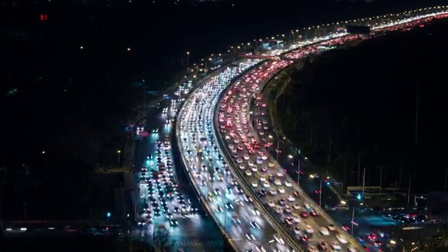 T/L HA PAN Rush Hour Traffic at Night /中国北京视频下载