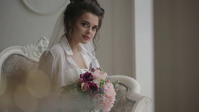 美丽的新娘肖像视频素材