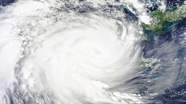 颶風風暴，龍卷風，衛星圖像。由NASA提供的圖像元素視頻素材