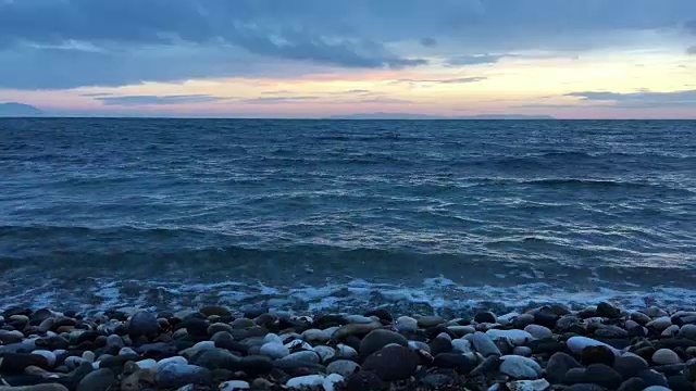 日落时的海滩景观视频素材