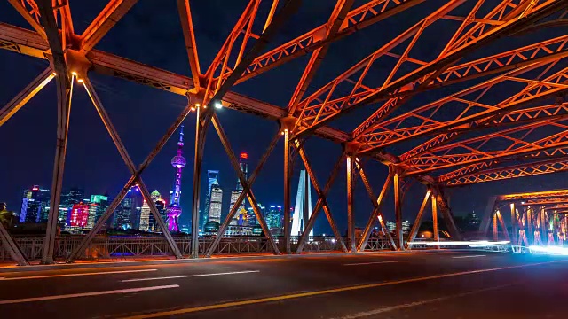 外滩大桥和浦东夜景视频素材