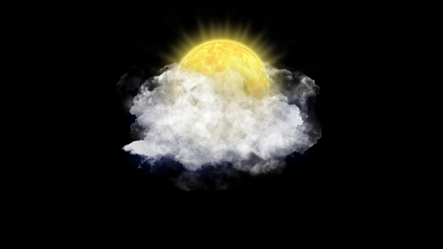 太阳云，天气预报图标视频下载