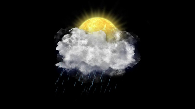 太阳雨，天气预报图标视频下载