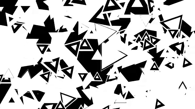 動畫的各種形狀的三角形在黑白環。最適合視頻編輯中的過渡。包括阿爾法通道。視頻素材