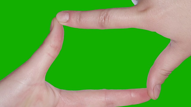 手框一幅画，绿色屏风视频素材