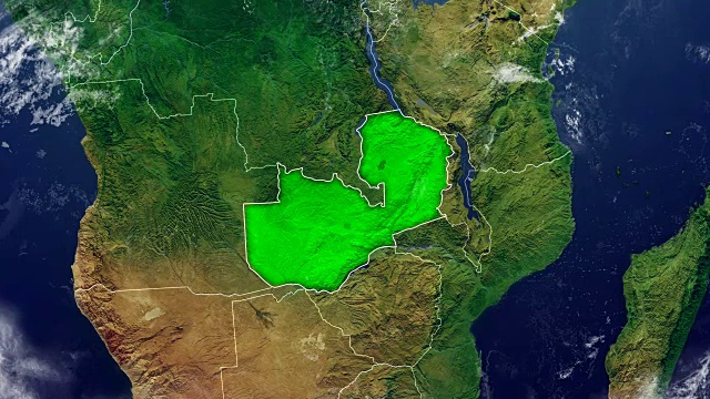 赞比亚地图视频素材