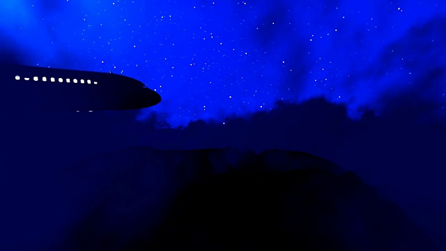 夜间飞机槽云飞行视频素材