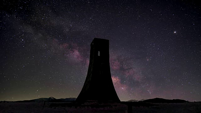 时间推移-日本高原(宇都东原)银河的夜景视频下载