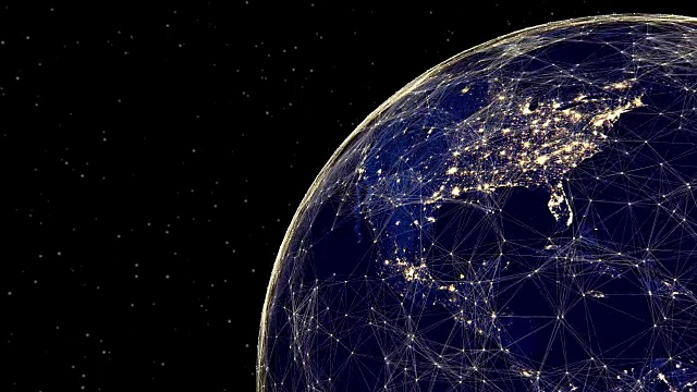 网络数据在未来的地球上流动。视频下载