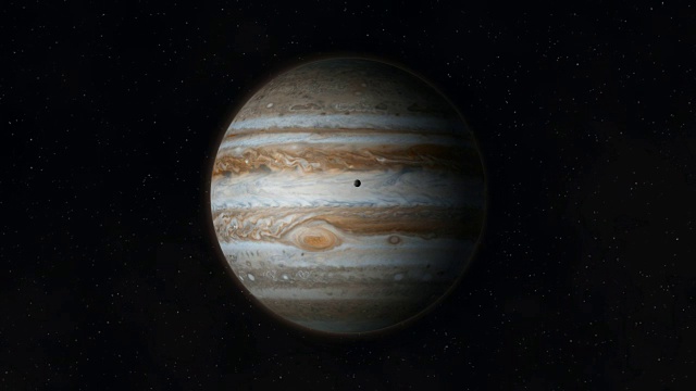 太空中的木星，背景是恒星视频素材