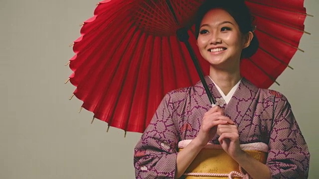 穿着和服的日本妇女视频素材
