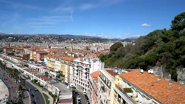 美丽的风景俯瞰海岸和城市尼斯，法国视频下载