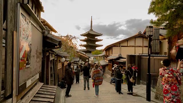 4K时光流逝——京都祗园的传统街道视频素材