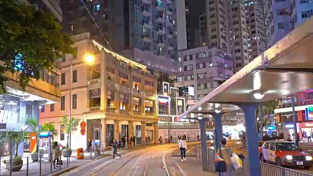 POV香港有轨电车缆车时光流逝视频素材