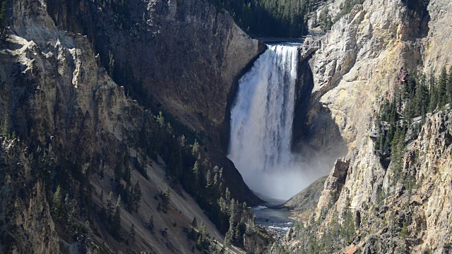 黄石大峡谷瀑布，怀俄明州，高清格式视频下载