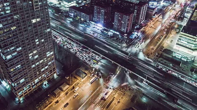 T/L PAN鳥瞰圖繁忙繁榮的城市/北京，中國視頻素材