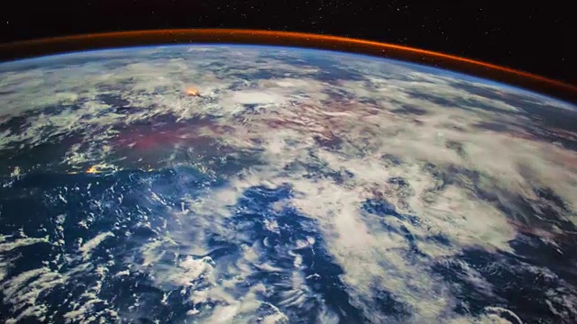 来自太空的地球:我们家园星球的鲜艳色彩视频素材