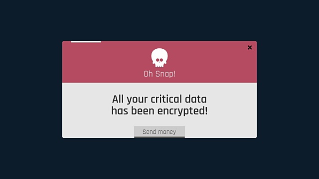 您的关键数据已被加密警告信息显示在屏幕上，提示视频素材
