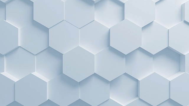 美麗的白色六邊形表面移動在無縫3d動畫。抽象運動設計背景。計算機生成過程。4k超高清3840x2160。視頻素材