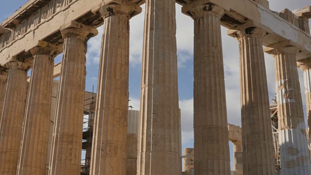 希腊雅典卫城上的帕台农神庙视频素材
