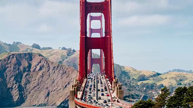 旧金山金门大桥交通时间流逝视频下载