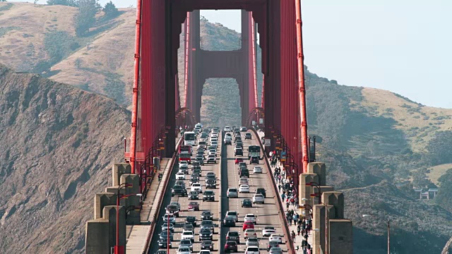 交通穿过旧金山金门大桥视频下载