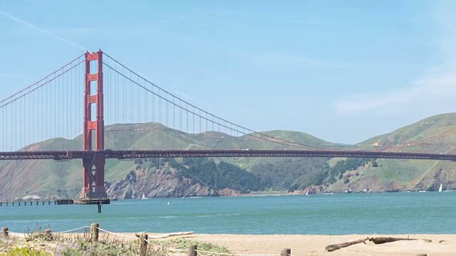 美国加州旧金山的金门大桥，太平洋西海岸视频下载
