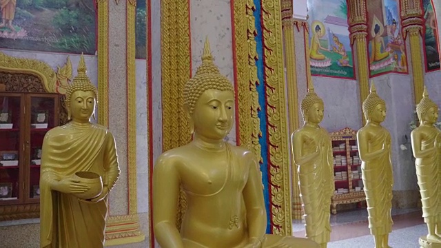 泰国普吉岛查隆寺教堂金像布赫达视频下载