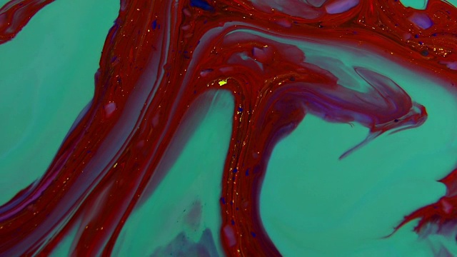 水墨抽象艺术图案色彩颜料液体概念肌理视频下载