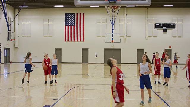 女生篮球练习视频素材
