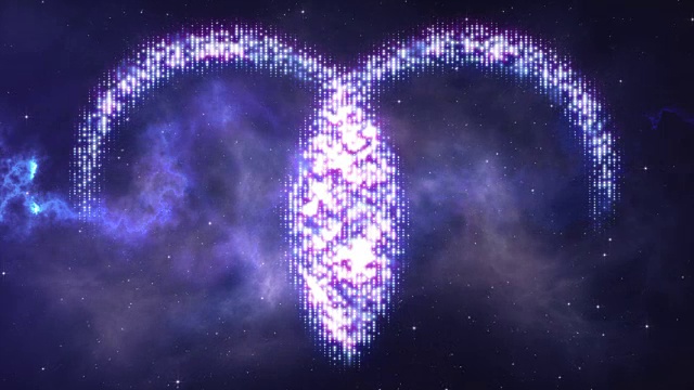 黄道星座白羊座由太空背景的星星组成视频素材