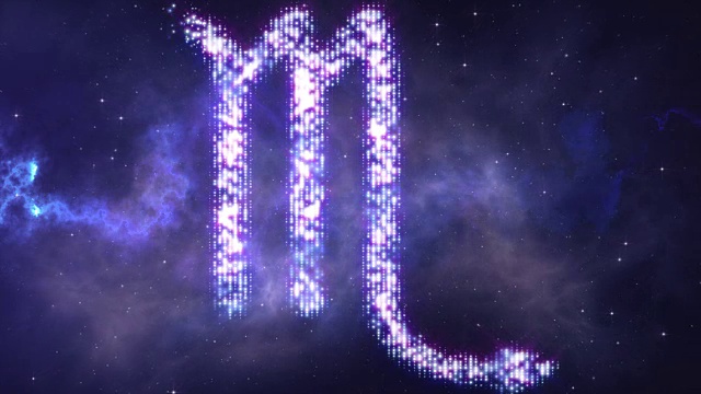 黄道带蝎子形成的星星与空间背景视频素材