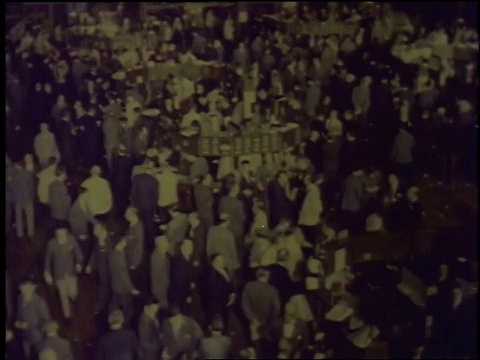 1957蒙太奇纽约证券交易所交易大厅/纽约，美国视频素材