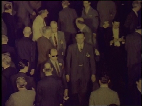 1957蒙太奇证券交易所交易大厅/纽约，美国视频素材