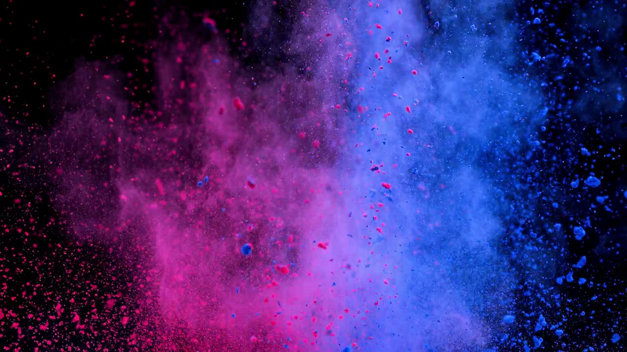 粉蓝色粉末爆炸超级慢动作视频下载