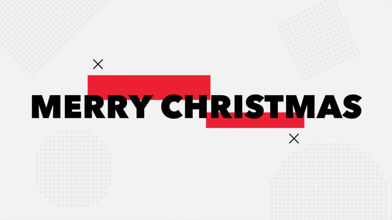 圣诞快乐与红色的形状和十字图案在白色的背景视频下载
