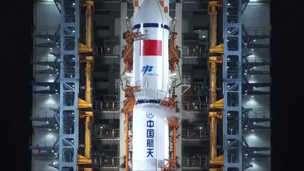 中国长征7号Y8火箭天舟7号货运飞船发射升空人造卫星天宫空间站三维动画视频购买