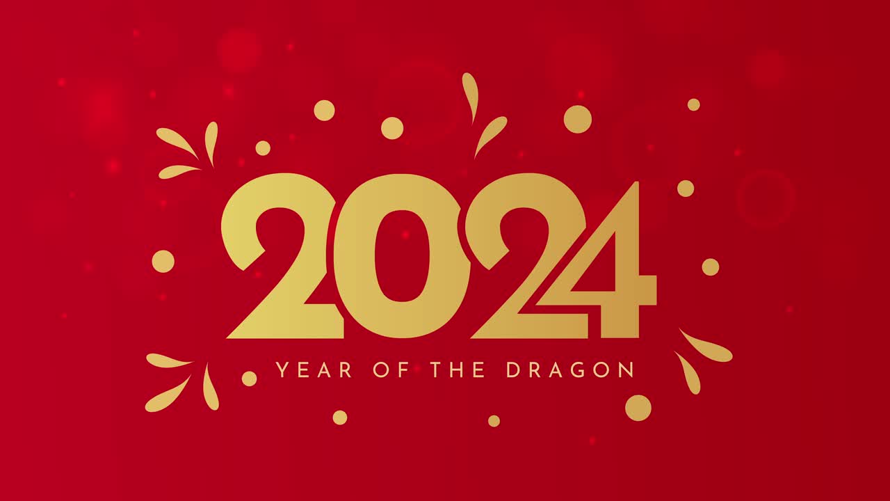 2024年农历新年背景，海报。龙年，4k视频购买