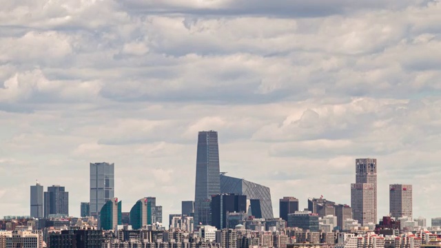 北京城市天际线白昼广角固定机位延时摄影视频素材