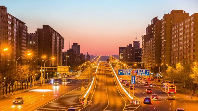 北京城市街道交通视频素材