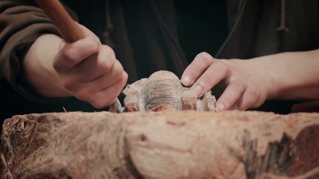 雕刻面具视频素材