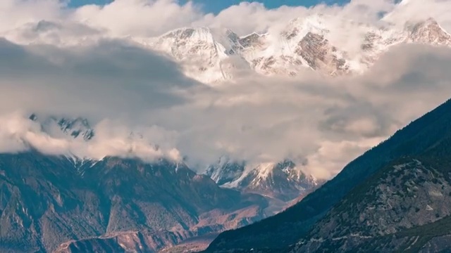 西藏林芝南迦巴瓦雪山日照金山（合集）视频素材