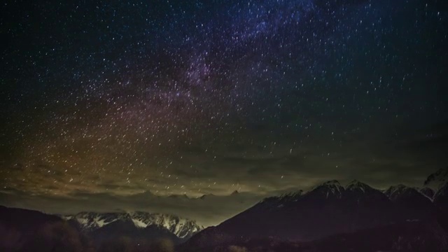 西藏林芝南迦巴瓦雪山银河尾巴视频素材