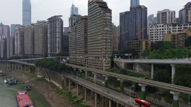 重庆轻轨交通城市风光视频下载