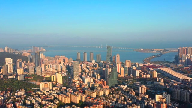 广东省珠海市滨海中心航拍视频素材