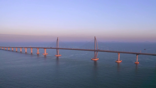 中国广东省珠海市港珠澳大桥航拍视频素材