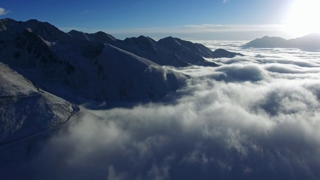 中国雪山四姑娘山航拍视频素材
