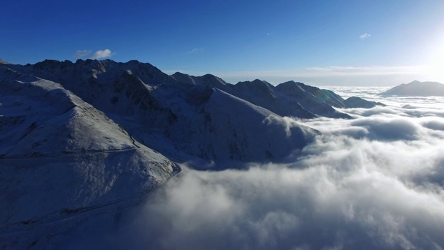 中国雪山四姑娘山航拍视频素材