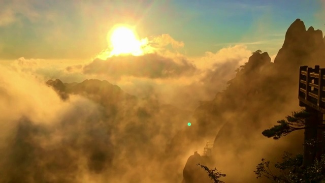 中国安徽黄山航拍视频素材