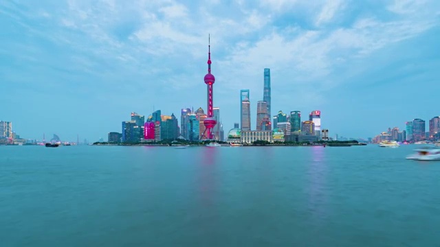 雾霾天气下的上海陆家嘴4K高清延时摄影视频素材视频素材